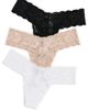 Cosabella Cosabella Never Say Never 3 Pack Low Rise Thong Black Sette White One - 1