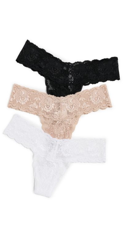 Cosabella Cosabella Never Say Never 3 Pack Low Rise Thong Black Sette White One