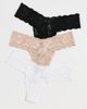 Cosabella Cosabella Never Say Never 3 Pack Low Rise Thong Black Sette White One - 2