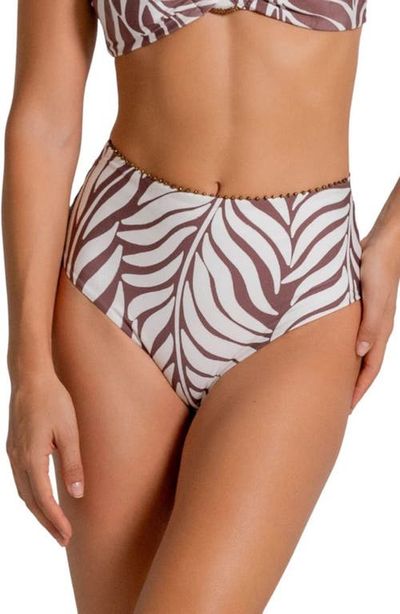 Cosita Linda Cosita Linda Bead Trim Tie Back High Waist Bikini Bottoms
