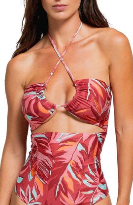 Cosita Linda Cosita Linda Beaded Asymmetric Cutout One-Piece Swimsuit