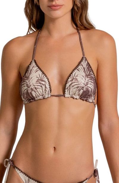 Cosita Linda Cosita Linda Metallic Blanket Stitch Embroidered Triangle Bikini Top