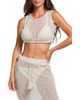 Cosita Linda Cosita Linda Sheer Crop Cotton Blend Crochet Cover-Up Top - 1