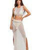 Cosita Linda Cosita Linda Sheer Crop Cotton Blend Crochet Cover-Up Top - 5