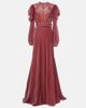 Costarellos Costarellos Ashley lace-trimmed velvet gown - 1