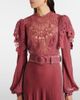 Costarellos Costarellos Ashley lace-trimmed velvet gown - 4