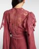 Costarellos Costarellos Ashley lace-trimmed velvet gown - 5