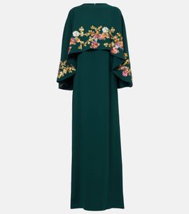 Costarellos Costarellos Caped embellished crÃªpe gown