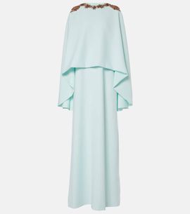 Costarellos Costarellos Elin embellished caped crÃªpe gown
