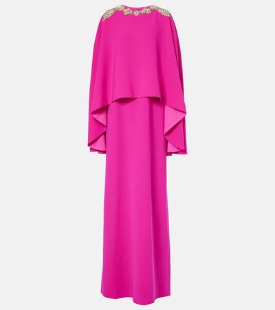Costarellos Costarellos Elin embellished caped crêpe gown
