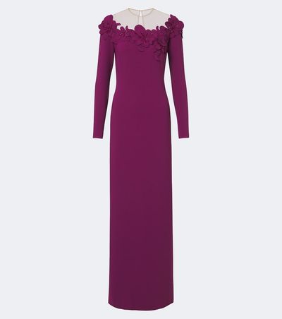 Costarellos Costarellos Embellished floral-appliqué gown