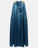 Costarellos Costarellos Embellished pleated caped bustier gown - 1