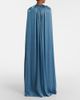 Costarellos Costarellos Embellished pleated caped bustier gown - 6