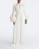 Costarellos Costarellos Floral-appliqué pleated gown - 2