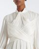 Costarellos Costarellos Floral-appliqué pleated gown - 3