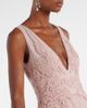 Costarellos Costarellos Floral-appliqué tulle gown - 4