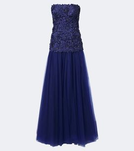 Costarellos Costarellos Gisella tulle and Lurex® satin bustier gown