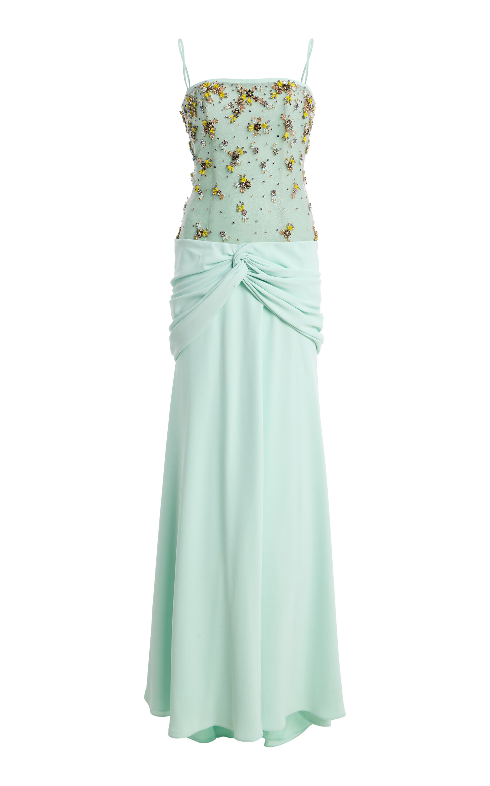 Costarellos Costarellos Janessa Appliqued Crepe Gown