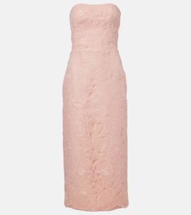 Costarellos Costarellos Jillie embroidered organza bustier gown