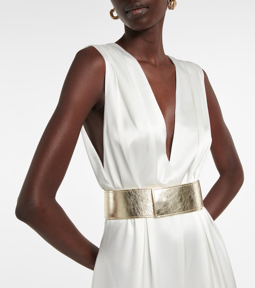 one shoulder silk dress Ladivine 7450 One Shoulder Soft Satin A Line Dress, Smoky Blue / 4