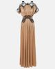 Costarellos Costarellos Lace-trimmed velvet gown - 1