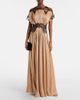 Costarellos Costarellos Lace-trimmed velvet gown - 2