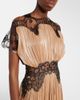 Costarellos Costarellos Lace-trimmed velvet gown - 3