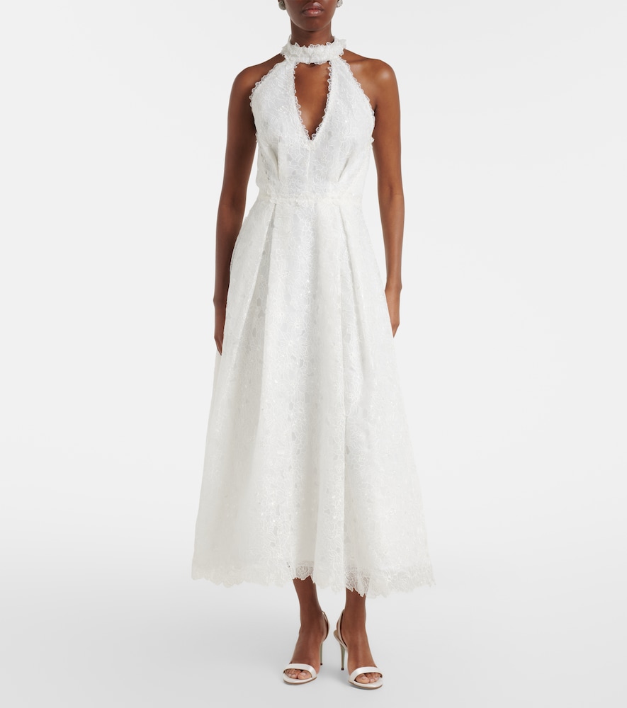Costarellos - Lavinia embroidered organza cocktail dress