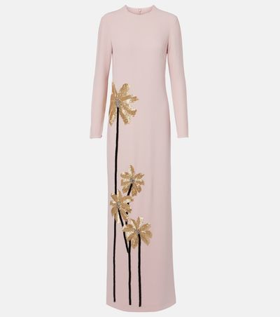 Costarellos Costarellos Nevina crystal-embellished crêpe gown