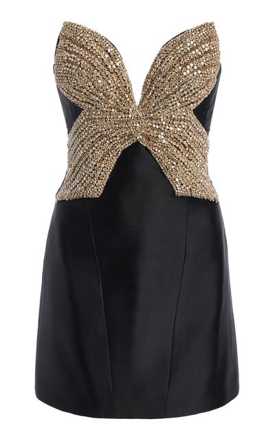 Costarellos Costarellos Tala ButterflyAppliqued Mikado Mini Dress