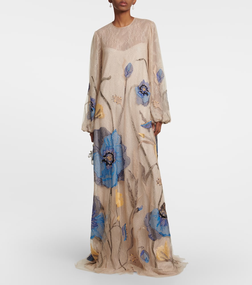 Costarellos - Yesenia embroidered tulle and lace gown Costarellos - Yesenia embroidered tulle and lace gown
