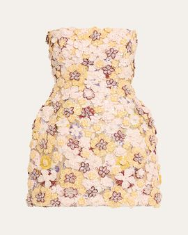 COSTARELLOS - Tayla embroidered tulle mini dress
