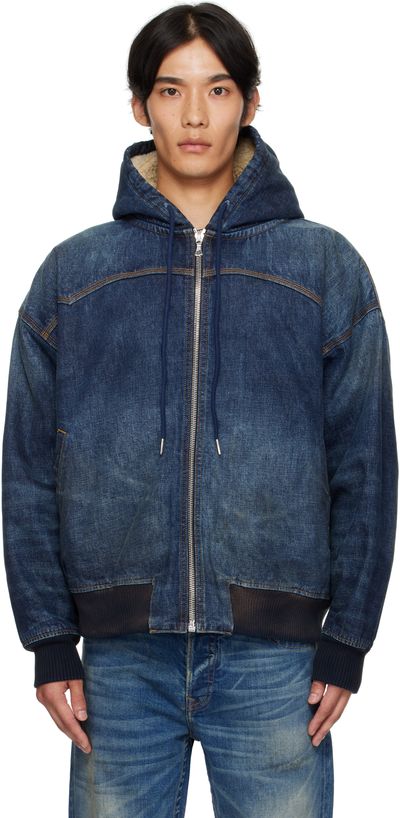 COÛT DE LA LIBERTÉ COÛT DE LA LIBERTÉ Navy Mike Japanese VTG Double Dip Sherpa Lined Denim Jacket