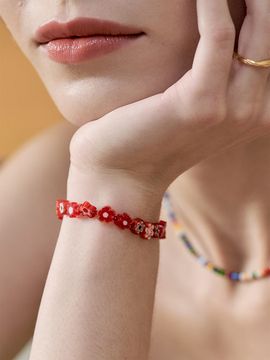 cotoit Red Flower Bracelet