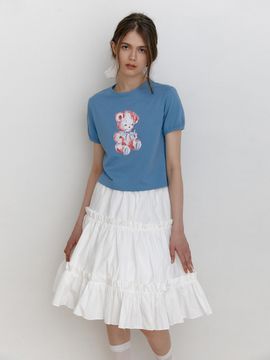 cottagehouse Shirring T-shirt_Gray Blue