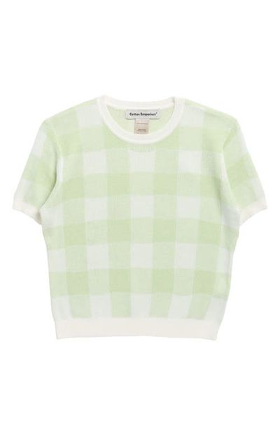 Cotton Emporium Cotton Emporium Kids' Checked Short Sleeve Sweater