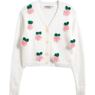 Cotton Emporium Cotton Emporium Kids' Floral Embellished Cardigan