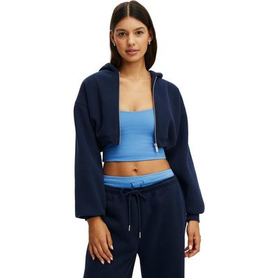 COTTON ON BODY COTTON ON BODY Women's Active Plush Micro Cropped Zip Through