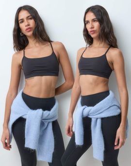 Cotton On Cotton On 2 pack active keyhole crop top in black