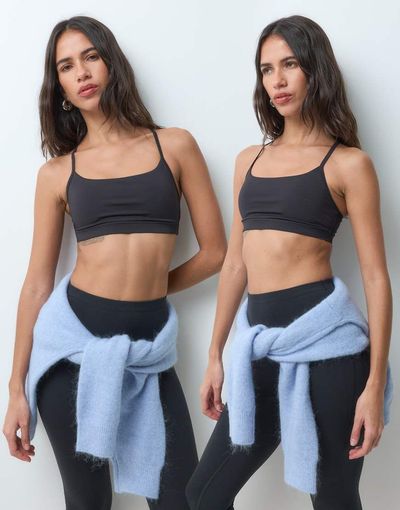 Cotton On Cotton On 2 pack active keyhole crop top in black