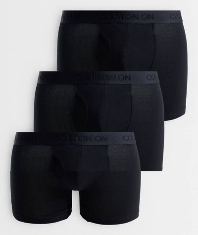Cotton On Cotton On 3 pack cotton boxers in black