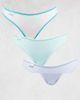 Cotton On Cotton On 3 pack ribbed bikini briefs set in green, white and blue-Multi - 1