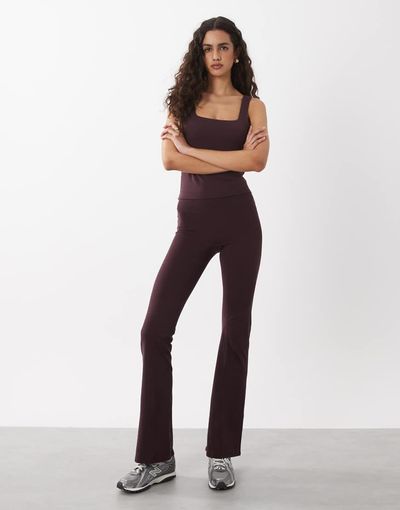Cotton On Cotton On active ultra soft contour flare pants in italian plum-Purple