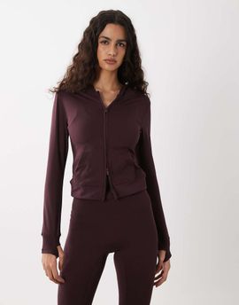 Cotton On Cotton On active ultra soft hooded jacket in italian plum-Purple