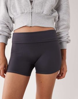 Cotton On Cotton On active ultra soft roll over shortie shorts in graphite-Gray