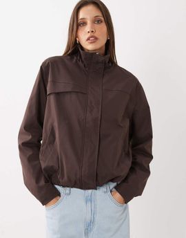 Cotton On Cotton On arlo funnel neck jacket in cocoa bark-Brown