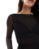 Cotton On Cotton On Ashley mesh long sleeve top in black - 2