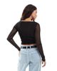 Cotton On Cotton On Ashley mesh long sleeve top in black - 4