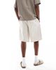 Cotton On Cotton On baggy linen shorts in oatmeal-Neutral - 4
