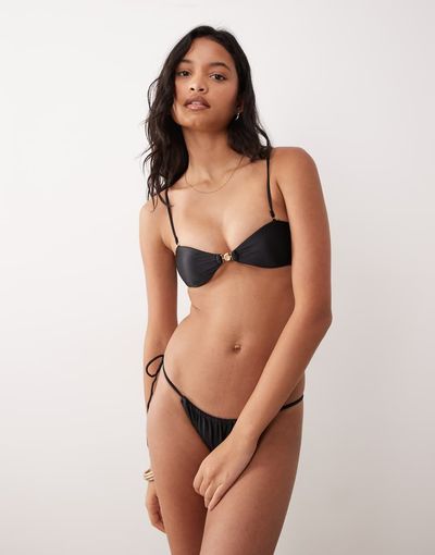 Cotton On Cotton On bandeau bikini set in black gloss